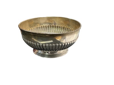 Lot 109 - Victorian silver sugar bowl with fluted decoration, raised on a circular foot, (London 1879), maker Dobson & Sons, 9.5cm in diameter, 3.5ozs.