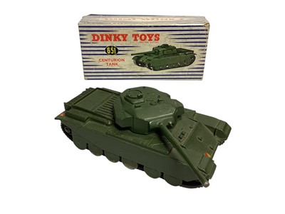 Lot 1828 - Dinky Toys Centurion Tank No.651 & 10-Ton Army Truck No.622, both boxed, plus boxed Armoured Car No.670 and other loose military vehicles (qty)