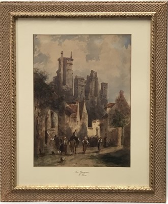 Lot 149 - Continental watercolour signed T. Frere - San Gimignano, 39cm x 29cm, in glazed gilt frame