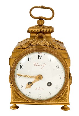 Lot 614 - 19th Century French ormolu Pendule d'officier clock with key
