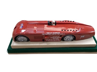 Lot 1834 - Land Speed Racers including tinplate 1000HP Sunbeam in display case & unboxed diecast (qty)