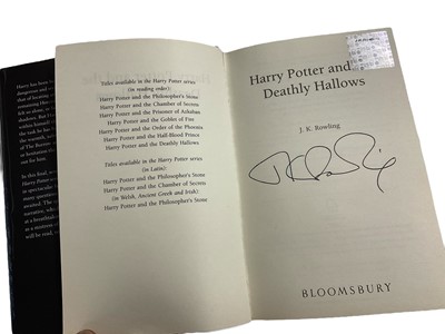 Lot 1384 - Harry Potter and the Deathly Hallows, signed by J.K. Rowling