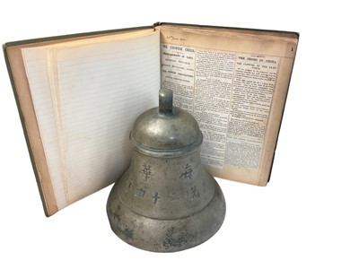 Lot 756 - Boxer Rebellion interest, a Chinese bronze bell, believed from a captured vessel, taken by the ship HMS Endymion. Provenance: By descent from Edward H Neat, paymaster of the Endymion, together w...