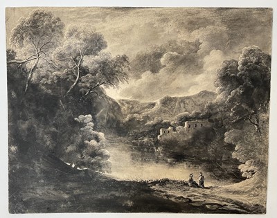 Lot 59 - Attributed to Francis Oliver Finch (1802-1862) watercolour, pen and ink - capriccio landscape, unframed