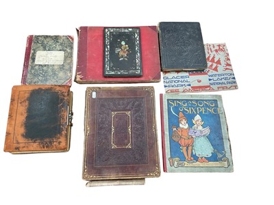 Lot 1262 - 19th century album of watercolours and scrap work
