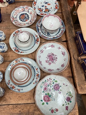 Lot 49 - Group of 18th century Chinese export porcelain wares with polychrome painted decoration