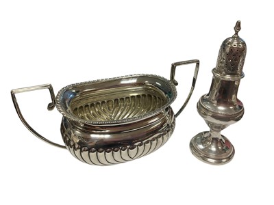 Lot 241 - George III silver sugar castor and an Victorian silver sugar basin (2)