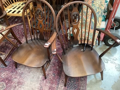Lot 1441 - Two pairs of Ercol chairs