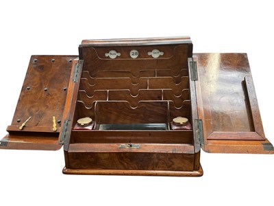 Lot 231 - Victorian burr walnut stationery box