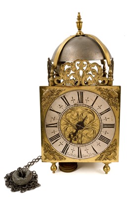 Lot 664 - 18th century style lantern clock, early elements with alterations