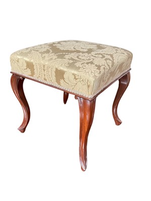 Lot 1299 - 19th century cabriole leg stool