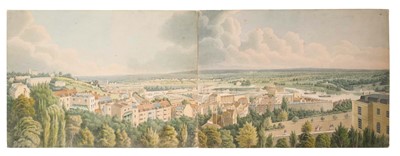 Lot 922 - Thomas Remnant Charleton (1756-1849) watercolour, Panorama of Bath