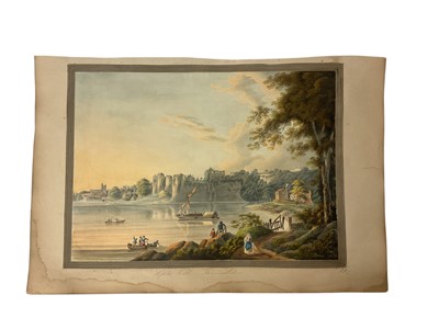 Lot 937 - Thomas Remnant Charleton (1756-1849) watercolour - Chepstow Castle, Monmouthshire, titled to mount, 27 x 37cm