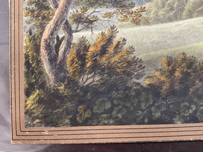 Lot 958 - Thomas Remnant Charleton (1756-1849) watercolour - 'Monmouthshire', titled to rear, and titled 'Raglan Castle' to mount, 27 x 37cm
