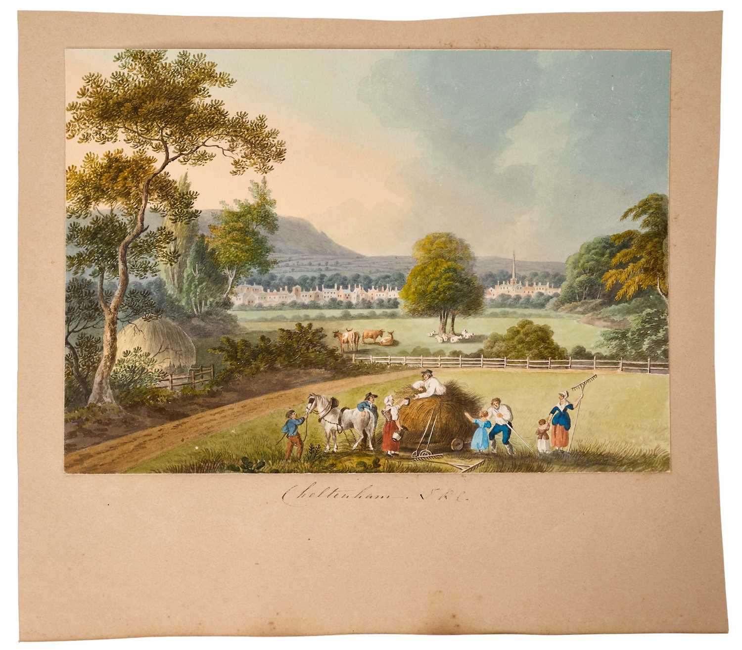 Lot 946 - Thomas Remnant Charleton (1756-1849) watercolour - 'Cheltenham' titled to mount, 19 x 28cm