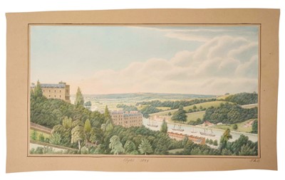 Lot 935 - Thomas Remnant Charleton (1756-1849) watercolour - Clifton, 1839, inscribed to mount, 22 x 38cm