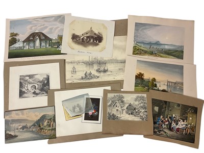 Lot 942 - Thomas Remnant Charleton (1756-1849) watercolour - 'Fantasia, Jersey, the residence of James Hammond Esq., 15 x 22cm, and eight further works on paper by the same hand