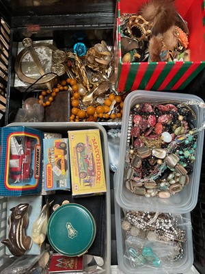 Lot 1028 - Quantity of vintage and later costume jewellery and bijoutiere including model cars etc