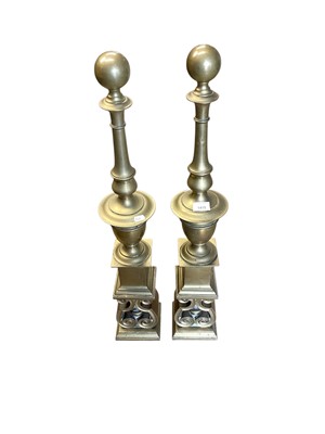 Lot 1410 - Pair of Victorian brass finials