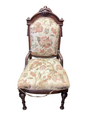 Lot 1342 - Victorian upholstered side chair