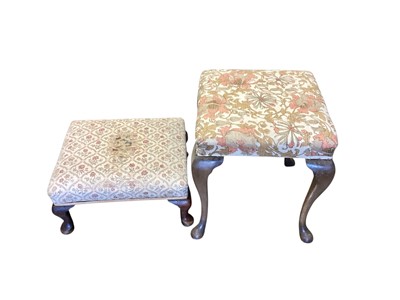 Lot 1262 - Two stools on cabriole legs