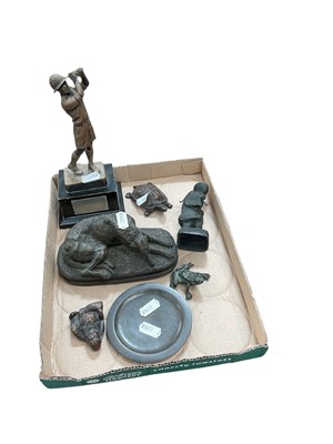 Lot 469 - Group of bronze and spelter figures