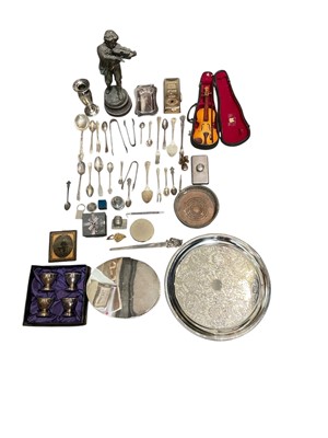 Lot 294 - Group of silver plated together with three Rolex spoons and a Rolex pen and other sundry items