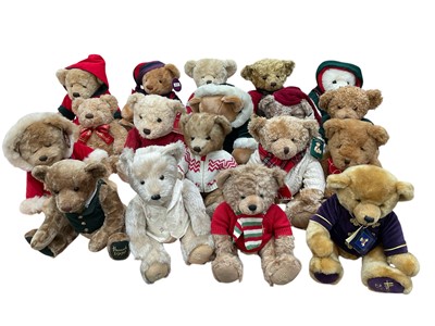 Lot 297 - Collection of 18 Harrods teddy bears to include limited editions, Harrod's 150 year anniversary bear, etc