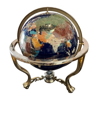 Lot 299 - World globe inlaid with stones of the countries
