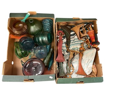 Lot 421 - Collection of assorted coloured glassware and other ornaments.