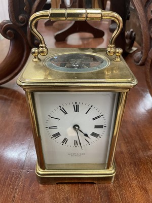 Lot 266 - Brass carriage clock