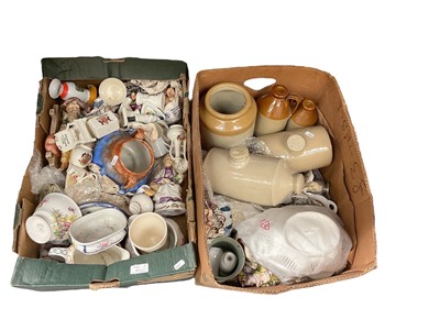 Lot 426 - Two boxes of assorted ceramics including crested ware (2 boxes).