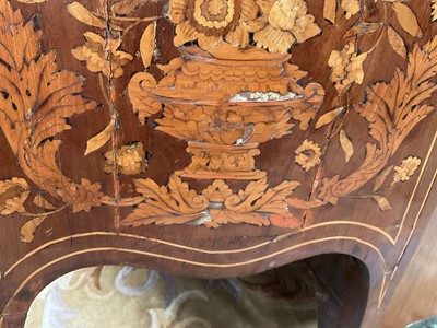 Lot 1302 - 18th century Dutch marquetry serpentine two drawer chest
