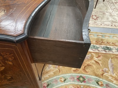 Lot 1302 - 18th century Dutch marquetry serpentine two drawer chest