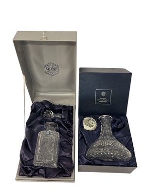 Lot 1296 - Two Stuart cut glass decanters, boxed