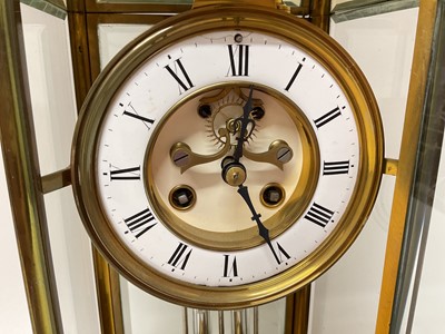 Lot 817 - French brass cased four glass mantel clock