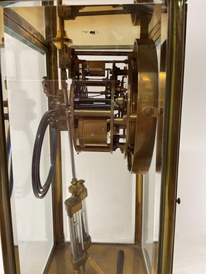 Lot 817 - French brass cased four glass mantel clock