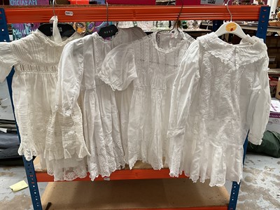 Lot 60 - Box Victorian baby dresses, capes, etc