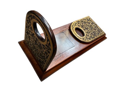 Lot 240 - Victorian walnut and brass mounted book slide