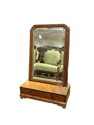 Lot 1235 - George III mahogany and barber pole strung dressing table mirror