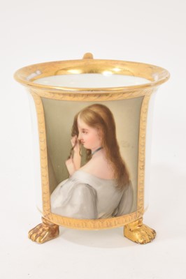 Lot 163 - 19th century Continental porcelain and gilt chocolate cup