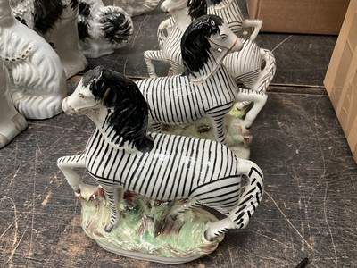 Lot 154 - Two pairs of Staffordshire zebras