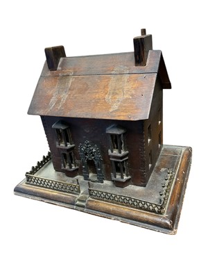 Lot 159 - 19th century folk art model of a cottage, 36cm wide