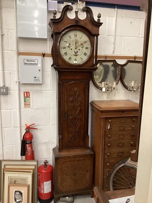 Lot 1421 - Nineteenth century oak longcase clock