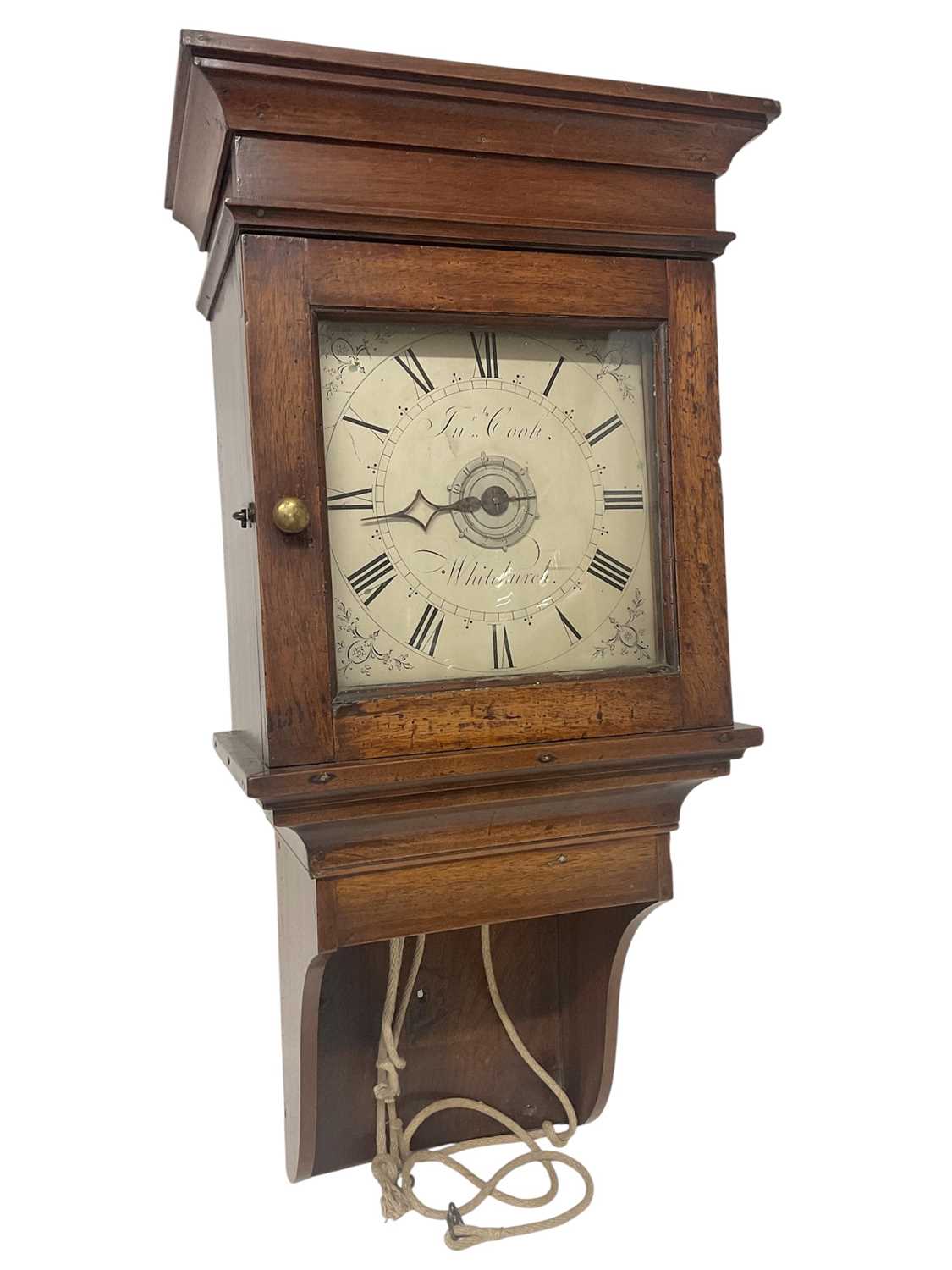 Lot 819 - George III hooded wall clock