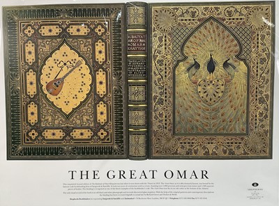 Lot 108 - The Great Omar - Rubaiyat of Omar Khayyam - print of the binding recreated by Richard Green and Trickett & Webb, 54cm x 72cm, with mount, unframed