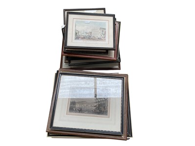 Lot 604 - Antique engravings in Hogarth frames comprising Manningtree, Mistley, Harwich, London, and many more