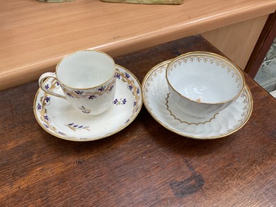Lot 877 - Early Derby cup and saucer, together with tea bowl and saucer