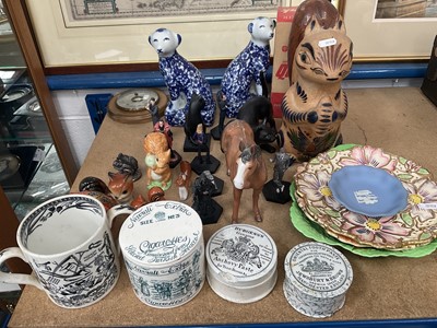 Lot 268 - Victorian tobacco jar, toothpaste jars, Crown Derby, Carltonware and sundries