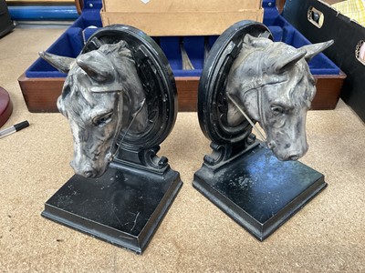 Lot 271 - Pair horsehead bookends by Ronson